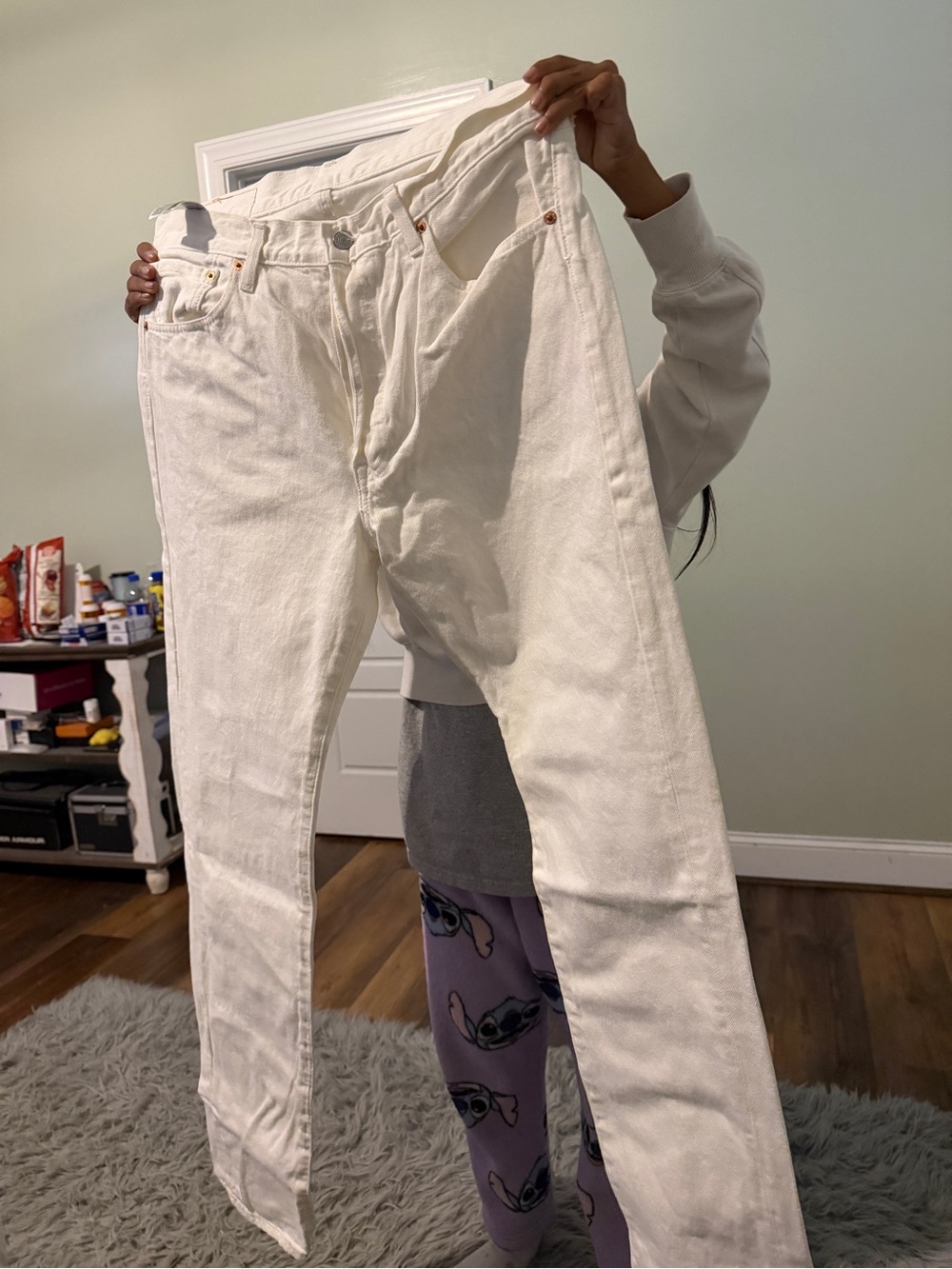 Men's Straight Jeans in Off-White/Cream Brand New